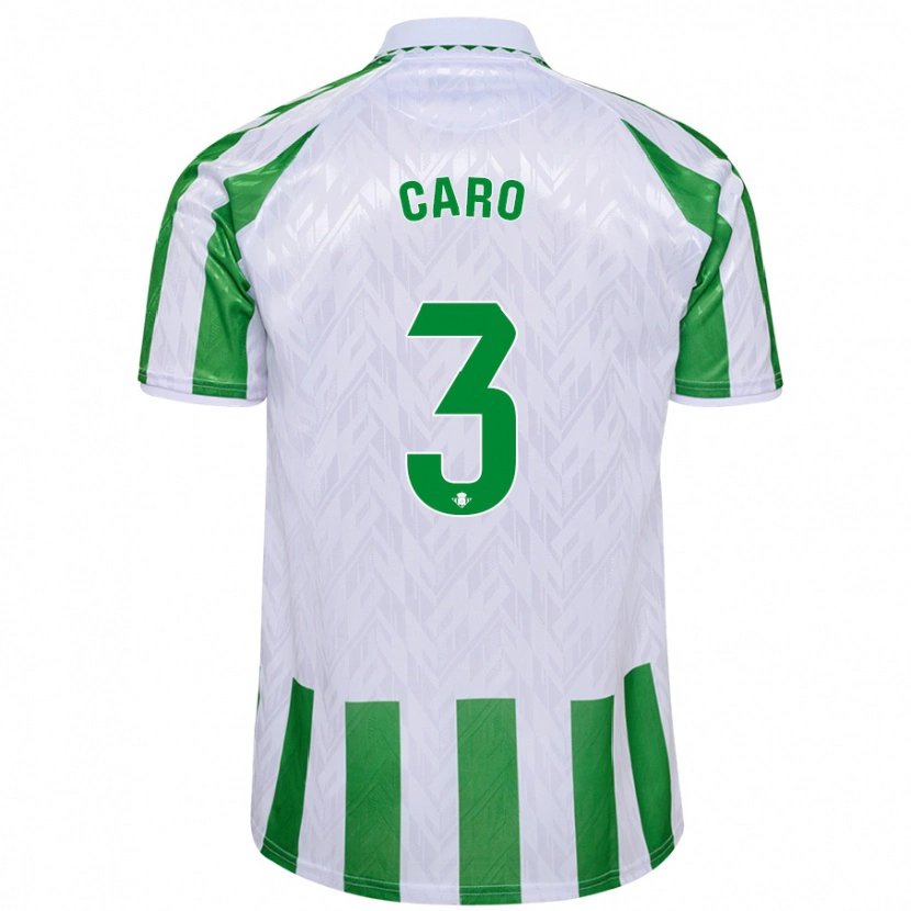 Danxen Børn Andrés Caro #3 Grønne Hvide Striber Hjemmebane Spillertrøjer 2024/25 Trøje T-Shirt