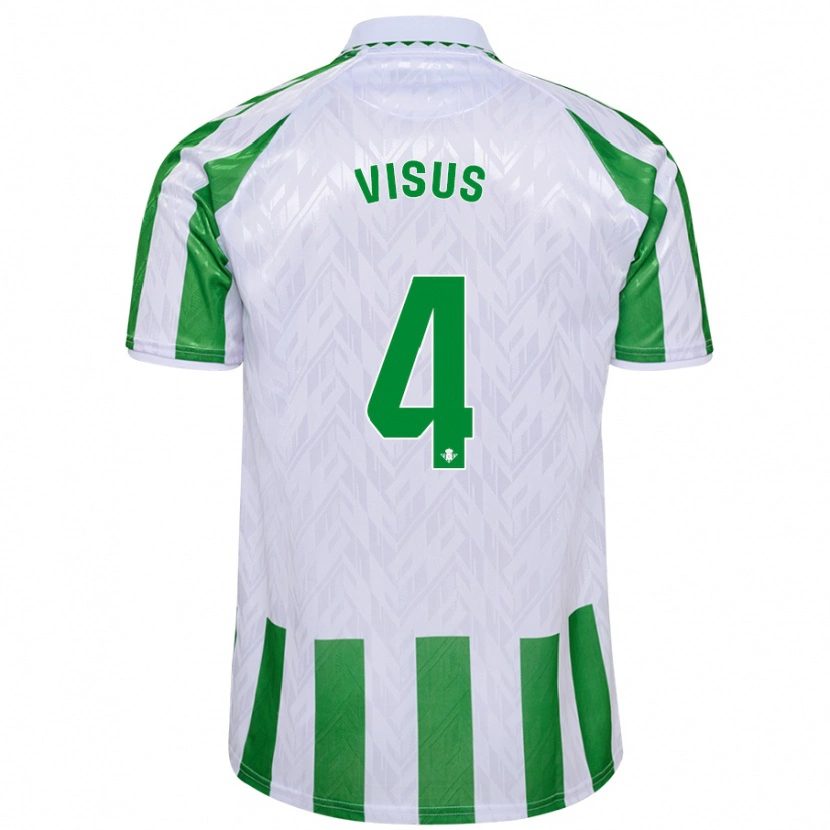 Danxen Børn Ricardo Visus #4 Grønne Hvide Striber Hjemmebane Spillertrøjer 2024/25 Trøje T-Shirt