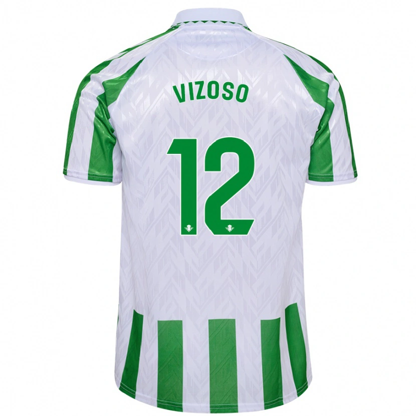 Danxen Børn Paula Vizoso Prieto #12 Grønne Hvide Striber Hjemmebane Spillertrøjer 2024/25 Trøje T-Shirt