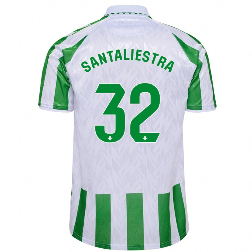 Danxen Børn Carla Santaliestra #32 Grønne Hvide Striber Hjemmebane Spillertrøjer 2024/25 Trøje T-Shirt