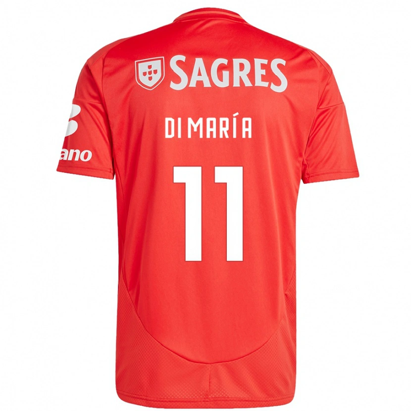 Danxen Børn Ángel Di María #11 Rød Hvid Hjemmebane Spillertrøjer 2024/25 Trøje T-Shirt