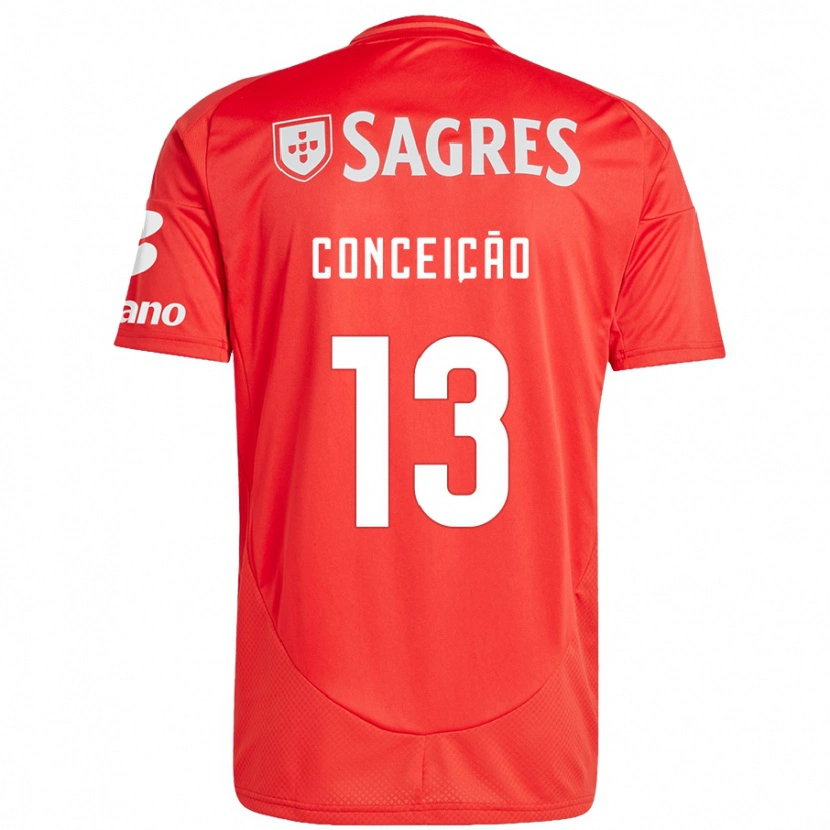 Danxen Børn João Conceição #13 Rød Hvid Hjemmebane Spillertrøjer 2024/25 Trøje T-Shirt