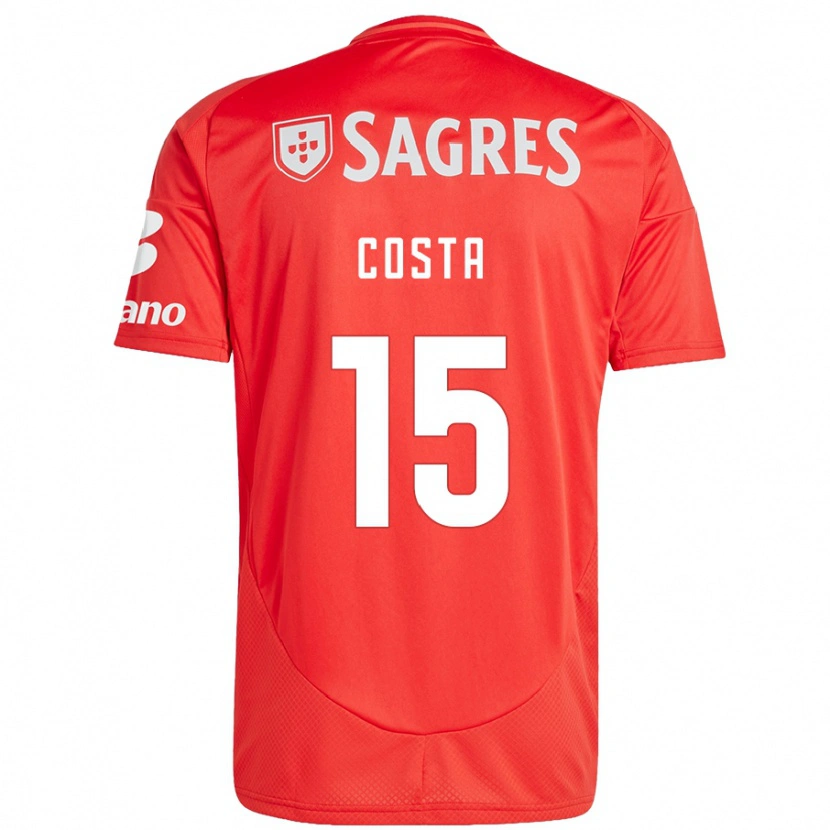 Danxen Børn Carole Costa #15 Rød Hvid Hjemmebane Spillertrøjer 2024/25 Trøje T-Shirt