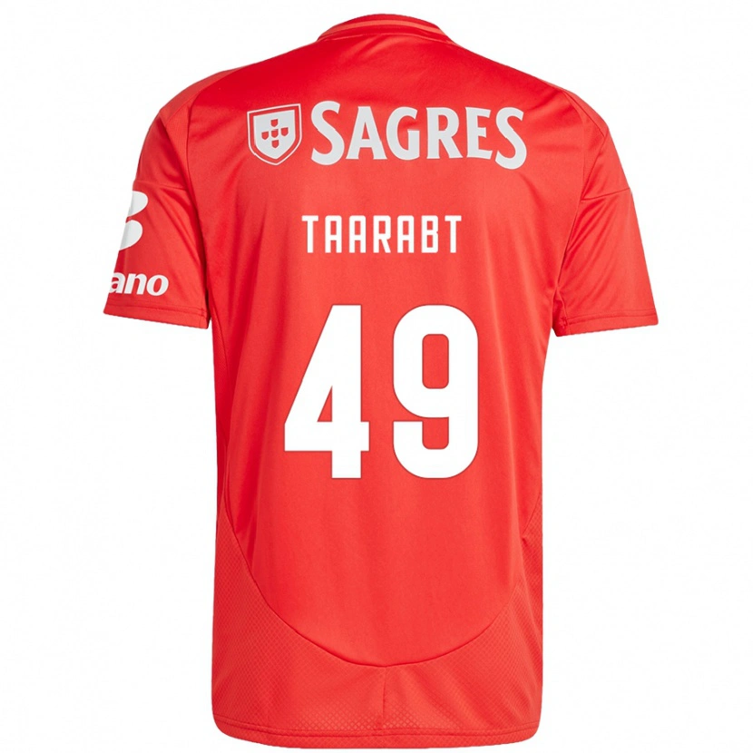 Danxen Børn Adel Taarabt #49 Rød Hvid Hjemmebane Spillertrøjer 2024/25 Trøje T-Shirt