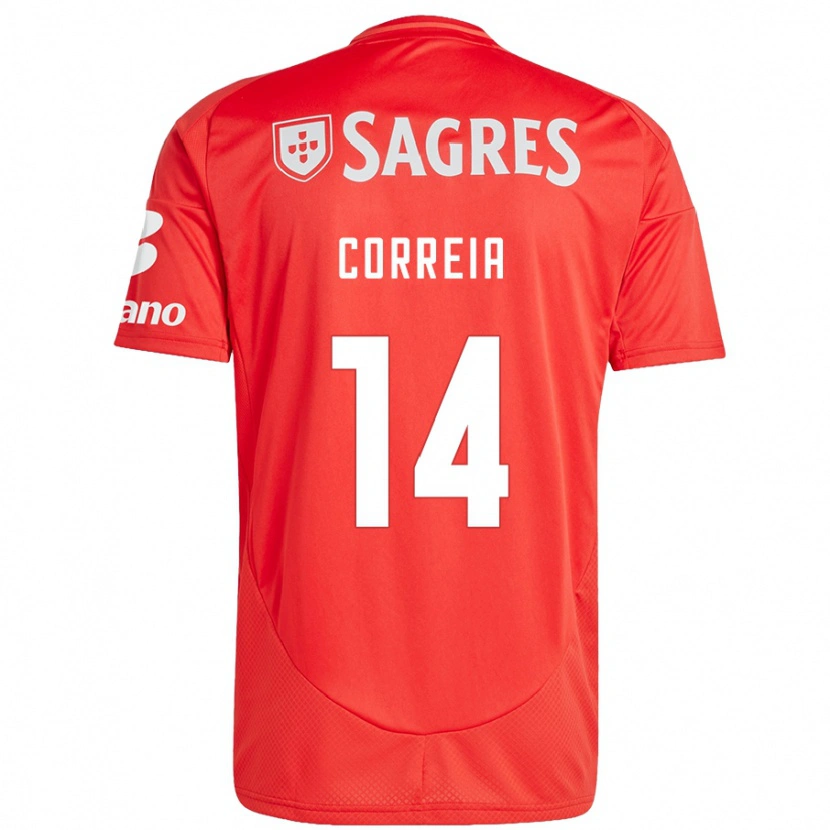 Danxen Børn Carolina Correia #14 Rød Hvid Hjemmebane Spillertrøjer 2024/25 Trøje T-Shirt