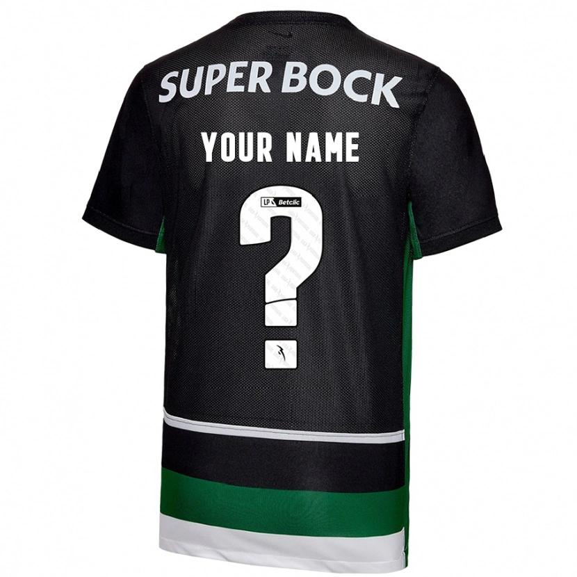 Danxen Børn Dit Navn #0 Sort Hvid Grøn Hjemmebane Spillertrøjer 2024/25 Trøje T-Shirt