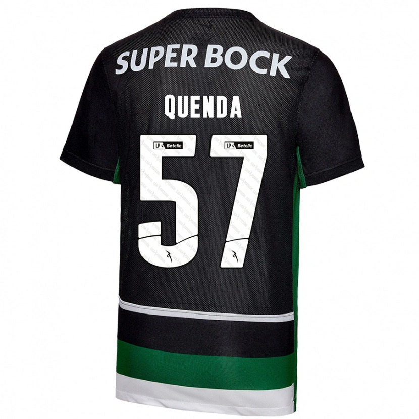 Danxen Børn Geovany Quenda #57 Sort Hvid Grøn Hjemmebane Spillertrøjer 2024/25 Trøje T-Shirt