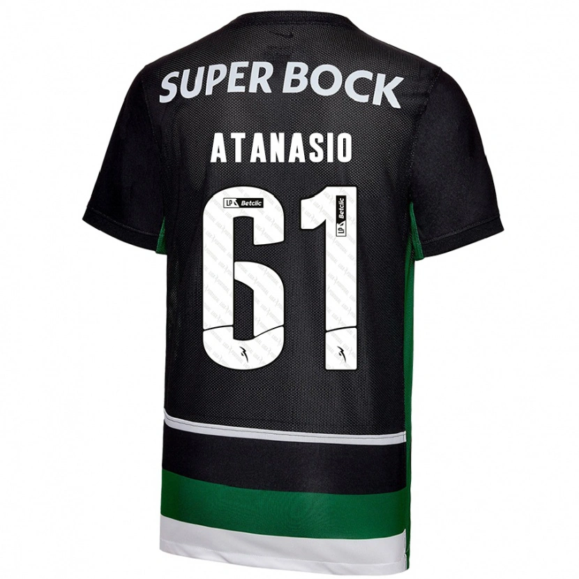Danxen Børn Atanásio #61 Sort Hvid Grøn Hjemmebane Spillertrøjer 2024/25 Trøje T-Shirt