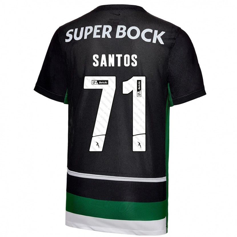 Danxen Børn Denilson Santos #71 Sort Hvid Grøn Hjemmebane Spillertrøjer 2024/25 Trøje T-Shirt