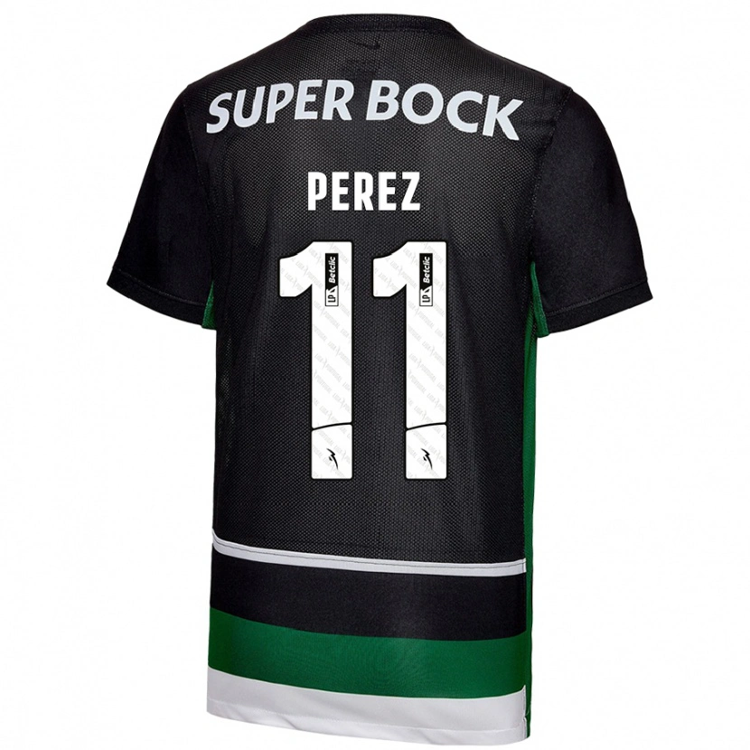 Danxen Børn Brenda Pérez #11 Sort Hvid Grøn Hjemmebane Spillertrøjer 2024/25 Trøje T-Shirt