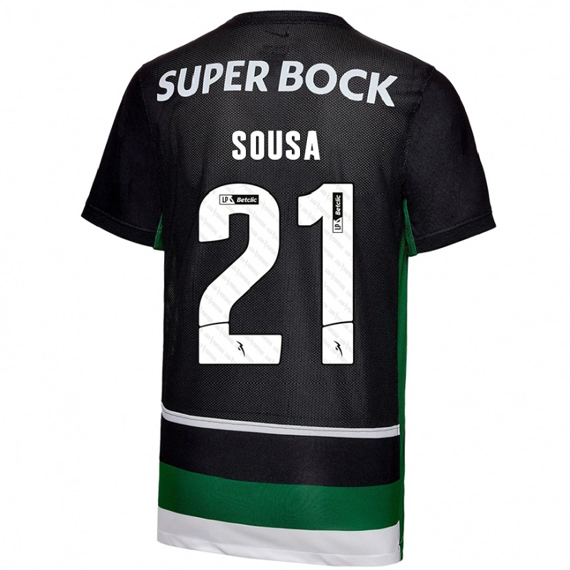 Danxen Børn Margarida Sousa #21 Sort Hvid Grøn Hjemmebane Spillertrøjer 2024/25 Trøje T-Shirt