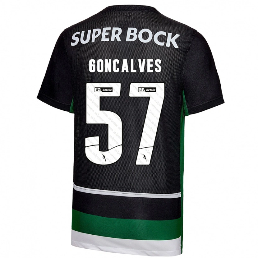 Danxen Børn Inês Gonçalves #57 Sort Hvid Grøn Hjemmebane Spillertrøjer 2024/25 Trøje T-Shirt
