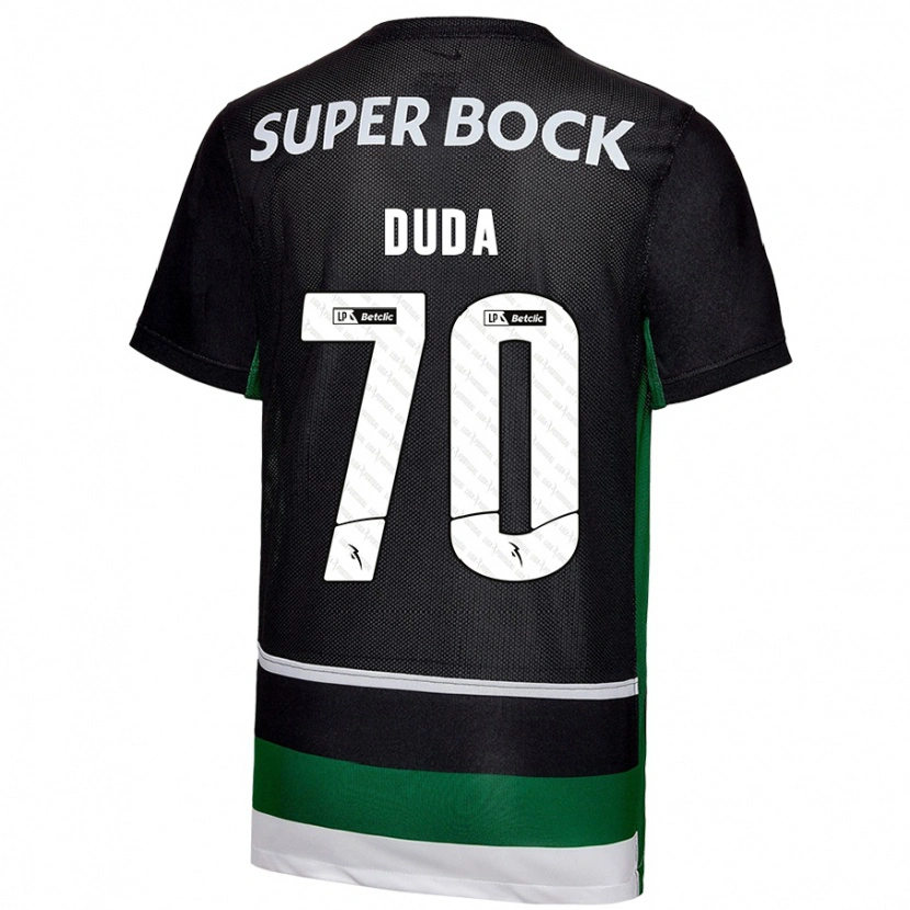 Danxen Børn Dudá #70 Sort Hvid Grøn Hjemmebane Spillertrøjer 2024/25 Trøje T-Shirt