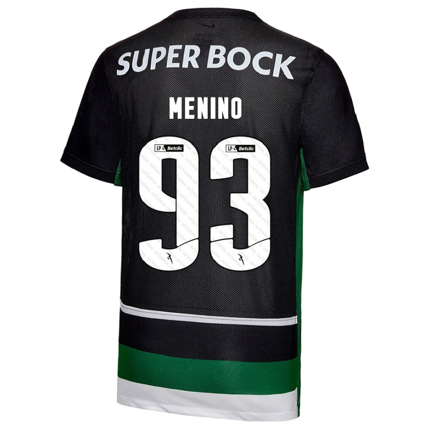 Danxen Børn Miguel Menino #93 Sort Hvid Grøn Hjemmebane Spillertrøjer 2024/25 Trøje T-Shirt