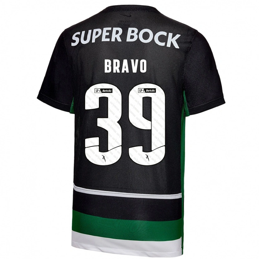 Danxen Børn Bravo #39 Sort Hvid Grøn Hjemmebane Spillertrøjer 2024/25 Trøje T-Shirt