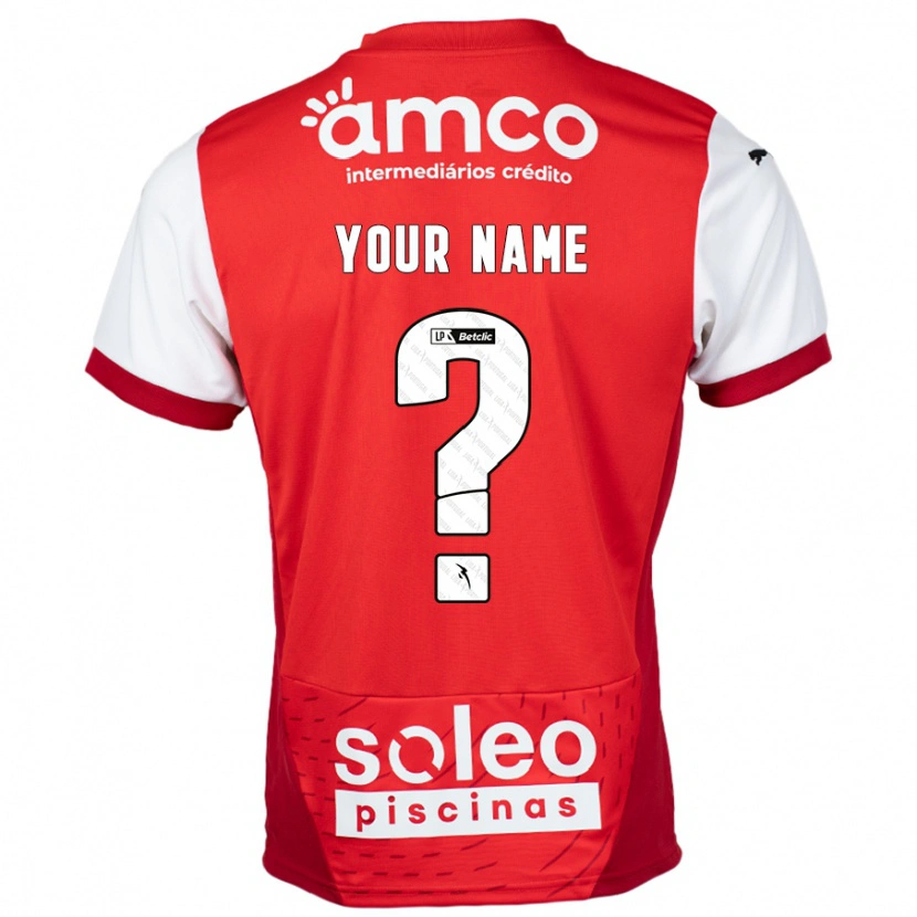 Danxen Børn Dit Navn #0 Rød Hvid Hjemmebane Spillertrøjer 2024/25 Trøje T-Shirt