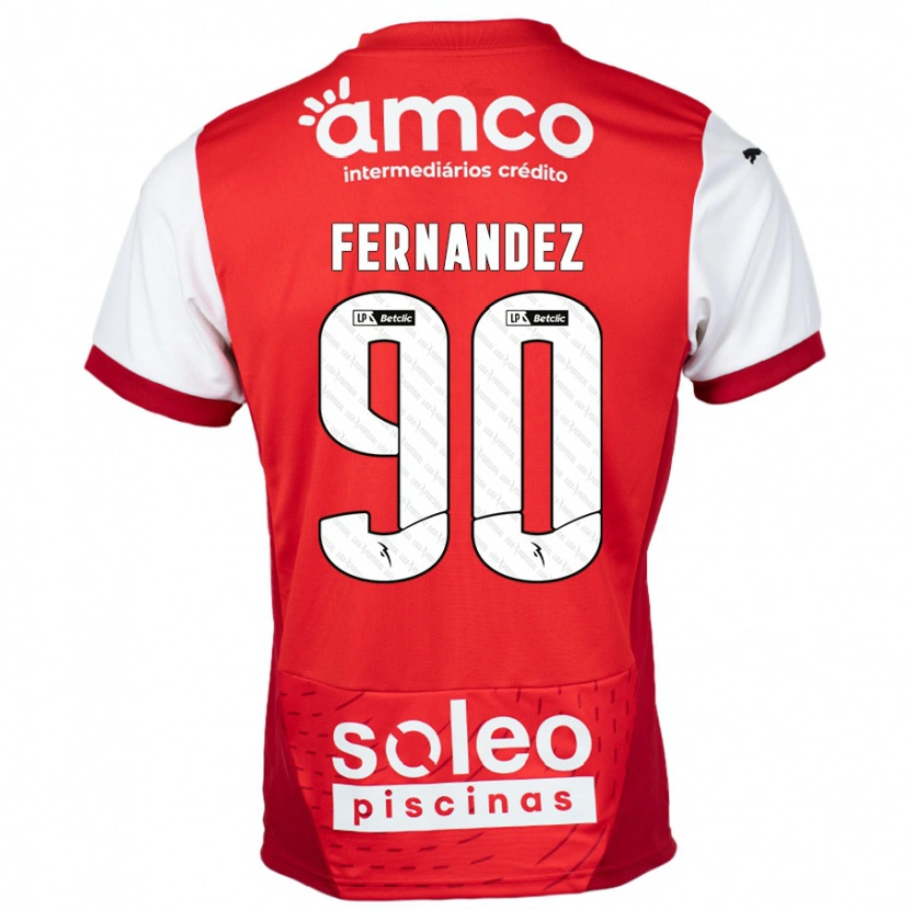 Danxen Børn Roberto Fernández #90 Rød Hvid Hjemmebane Spillertrøjer 2024/25 Trøje T-Shirt