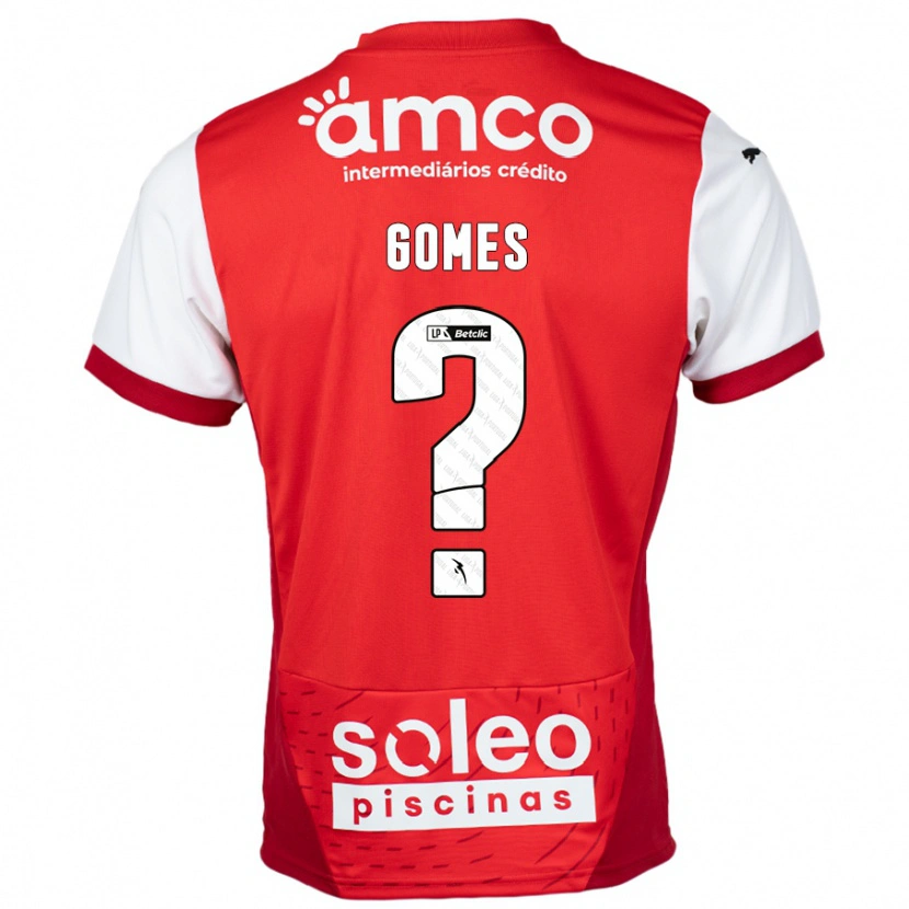 Danxen Børn Tomás Gomes #0 Rød Hvid Hjemmebane Spillertrøjer 2024/25 Trøje T-Shirt