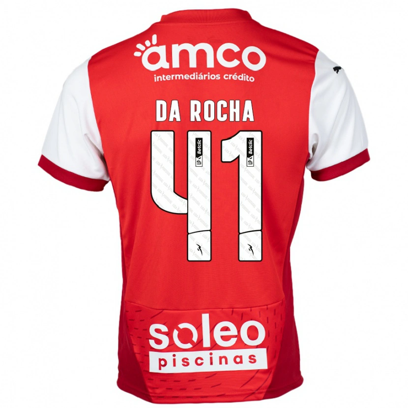 Danxen Børn Yanis Da Rocha #41 Rød Hvid Hjemmebane Spillertrøjer 2024/25 Trøje T-Shirt