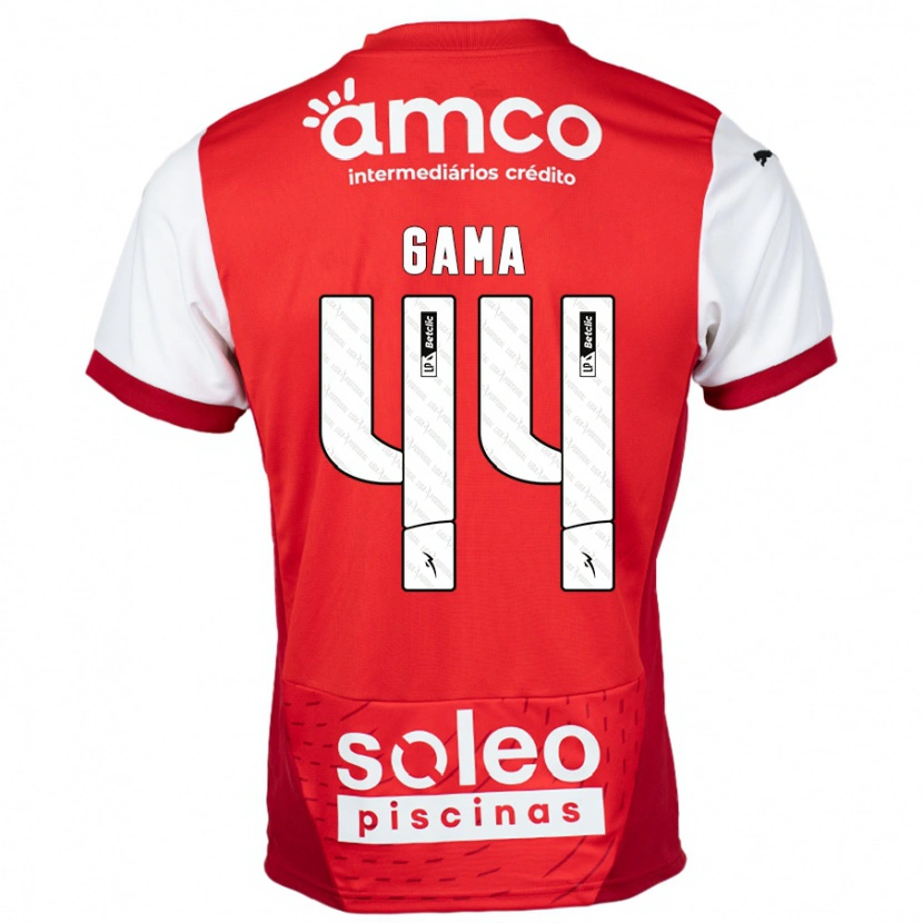 Danxen Børn Dinis Gama #44 Rød Hvid Hjemmebane Spillertrøjer 2024/25 Trøje T-Shirt