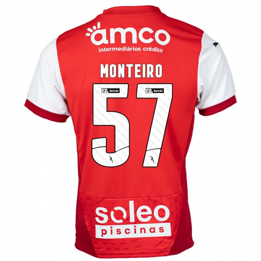 Danxen Børn Jordan Monteiro #57 Rød Hvid Hjemmebane Spillertrøjer 2024/25 Trøje T-Shirt