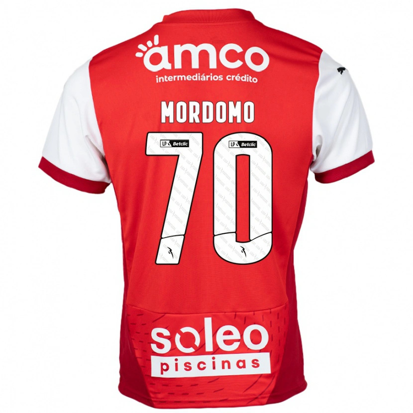 Danxen Børn Mordomo #70 Rød Hvid Hjemmebane Spillertrøjer 2024/25 Trøje T-Shirt