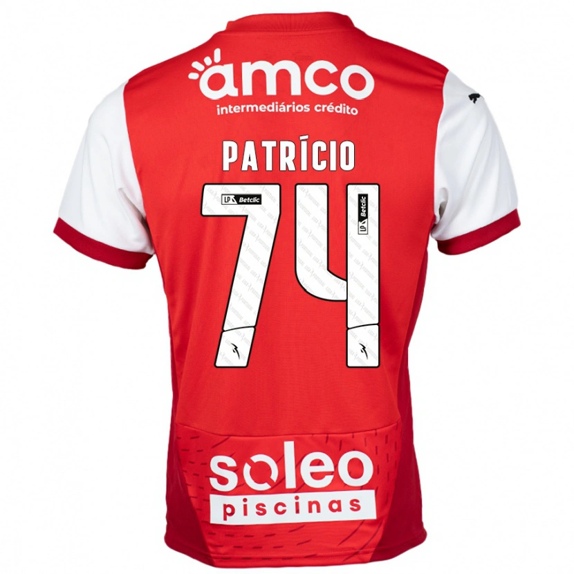 Danxen Børn Nuno Patrício #74 Rød Hvid Hjemmebane Spillertrøjer 2024/25 Trøje T-Shirt