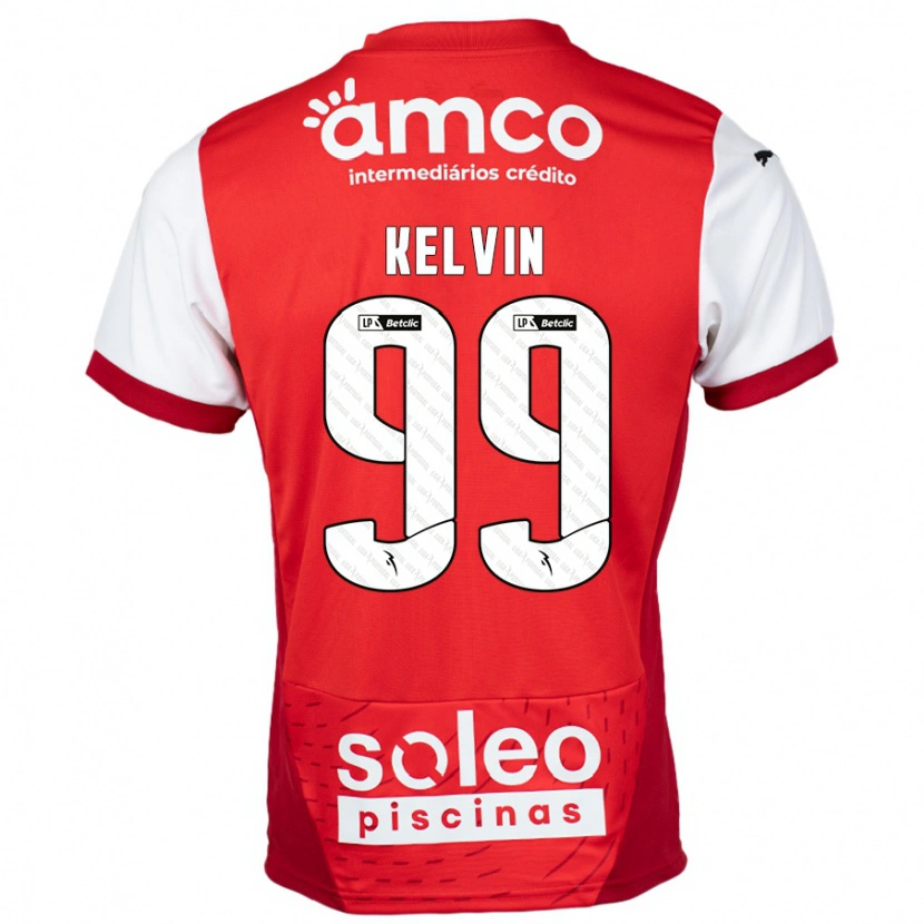 Danxen Børn Kauan Kelvin #99 Rød Hvid Hjemmebane Spillertrøjer 2024/25 Trøje T-Shirt