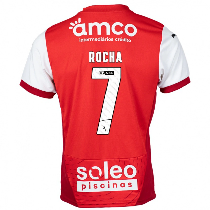 Danxen Børn Carolina Rocha #7 Rød Hvid Hjemmebane Spillertrøjer 2024/25 Trøje T-Shirt