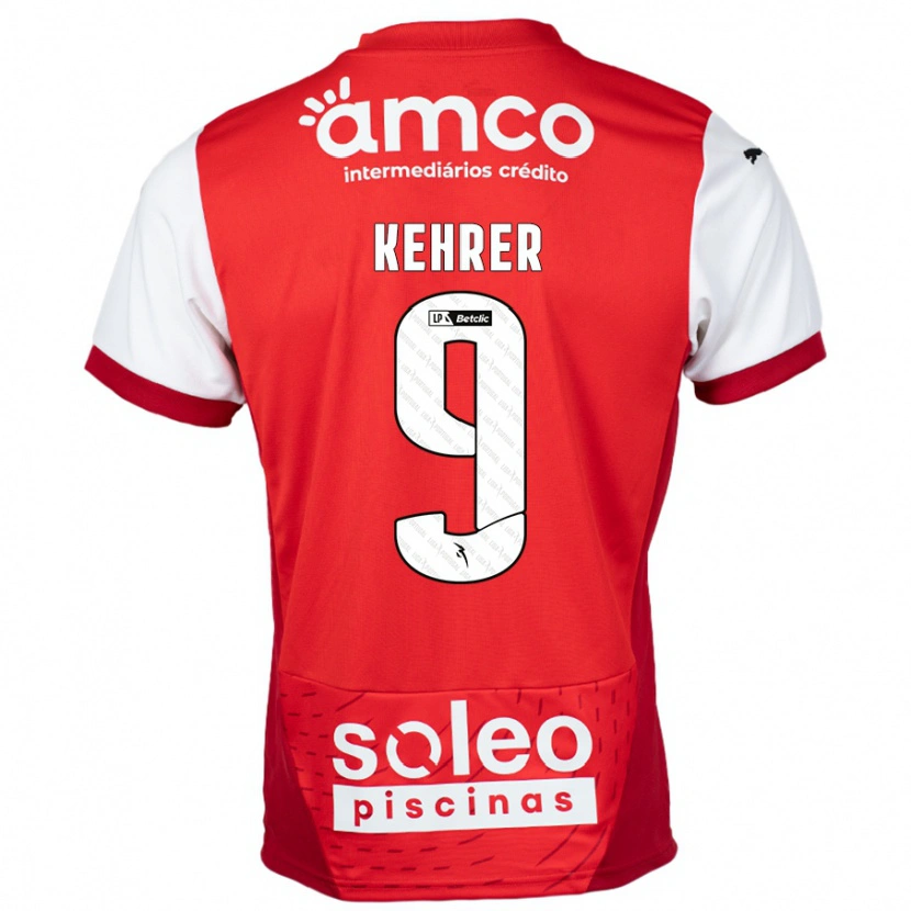 Danxen Børn Caroline Kehrer #9 Rød Hvid Hjemmebane Spillertrøjer 2024/25 Trøje T-Shirt