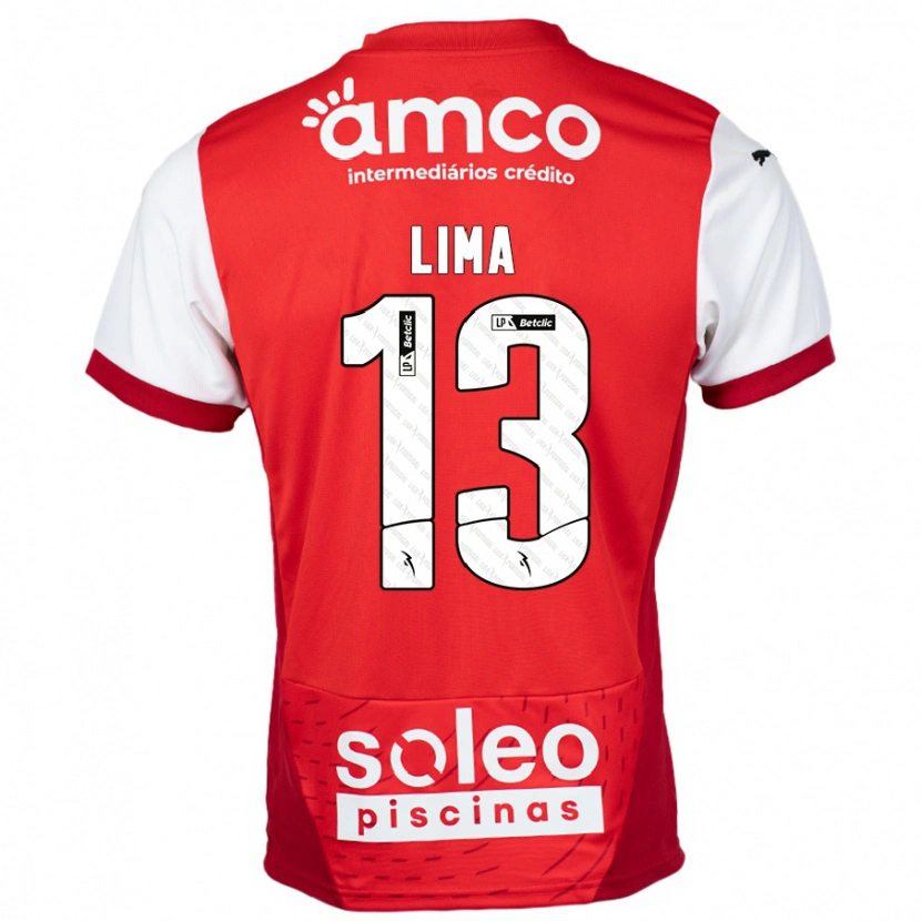 Danxen Børn Aline Lima #13 Rød Hvid Hjemmebane Spillertrøjer 2024/25 Trøje T-Shirt