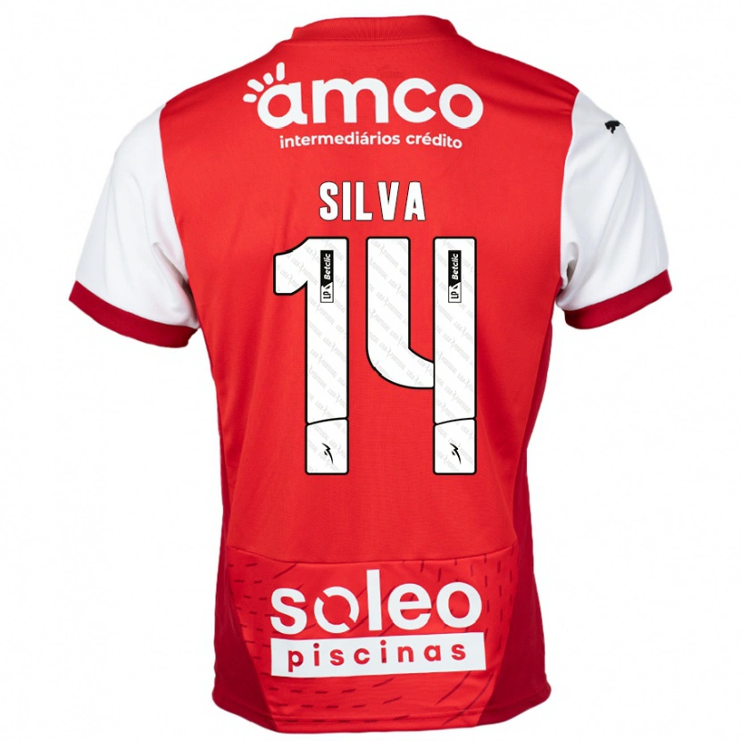 Danxen Børn Dolores Silva #14 Rød Hvid Hjemmebane Spillertrøjer 2024/25 Trøje T-Shirt