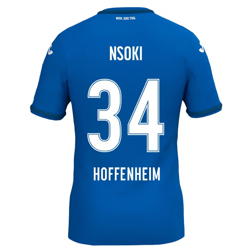 Danxen Børn Stanley Nsoki #34 Kongeblå Hjemmebane Spillertrøjer 2024/25 Trøje T-Shirt