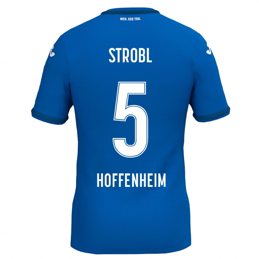 Danxen Børn Lars Strobl #5 Kongeblå Hjemmebane Spillertrøjer 2024/25 Trøje T-Shirt