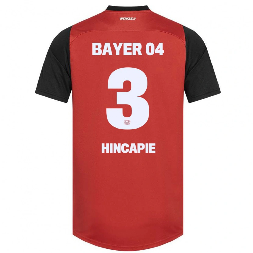 Danxen Børn Piero Hincapié #3 Rød Sort Hjemmebane Spillertrøjer 2024/25 Trøje T-Shirt