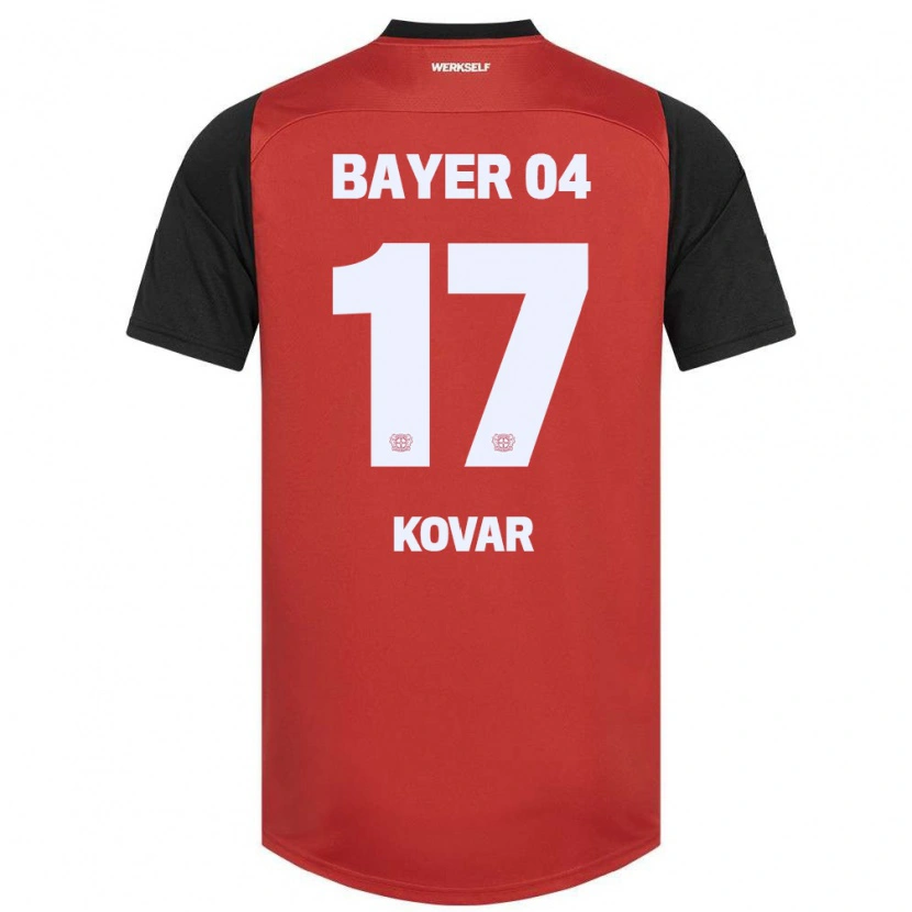 Danxen Børn Matej Kovar #17 Rød Sort Hjemmebane Spillertrøjer 2024/25 Trøje T-Shirt
