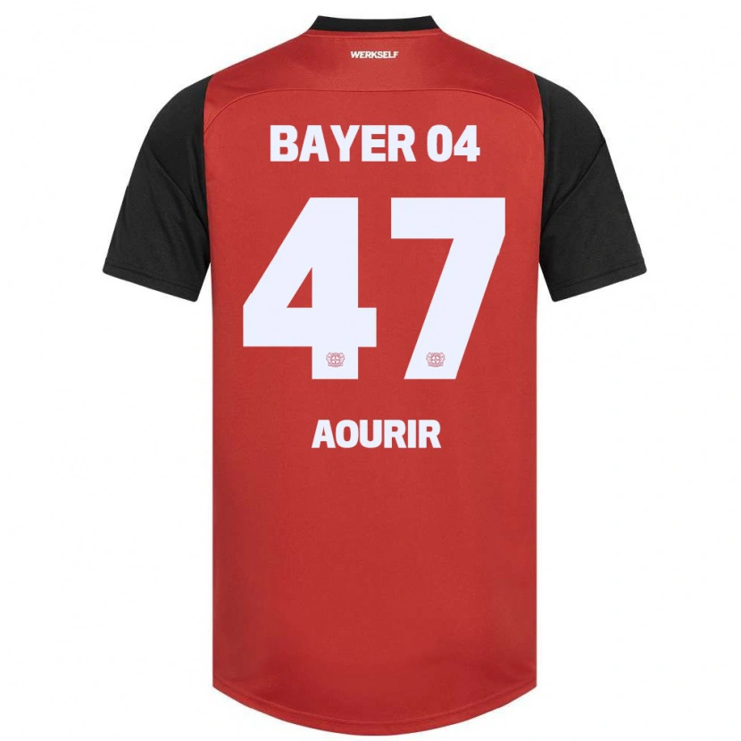 Danxen Børn Ayman Aourir #47 Rød Sort Hjemmebane Spillertrøjer 2024/25 Trøje T-Shirt
