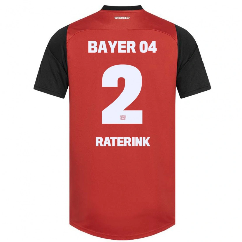 Danxen Børn Othniël Raterink #2 Rød Sort Hjemmebane Spillertrøjer 2024/25 Trøje T-Shirt