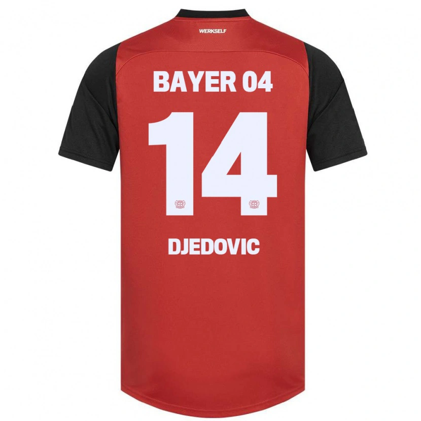 Danxen Børn Melis Djedovic #14 Rød Sort Hjemmebane Spillertrøjer 2024/25 Trøje T-Shirt