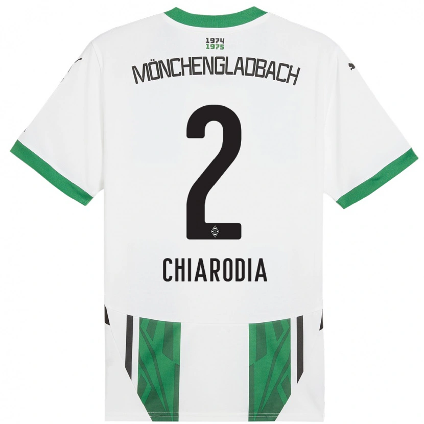 Danxen Børn Fabio Chiarodia #2 Hvid Grøn Hjemmebane Spillertrøjer 2024/25 Trøje T-Shirt