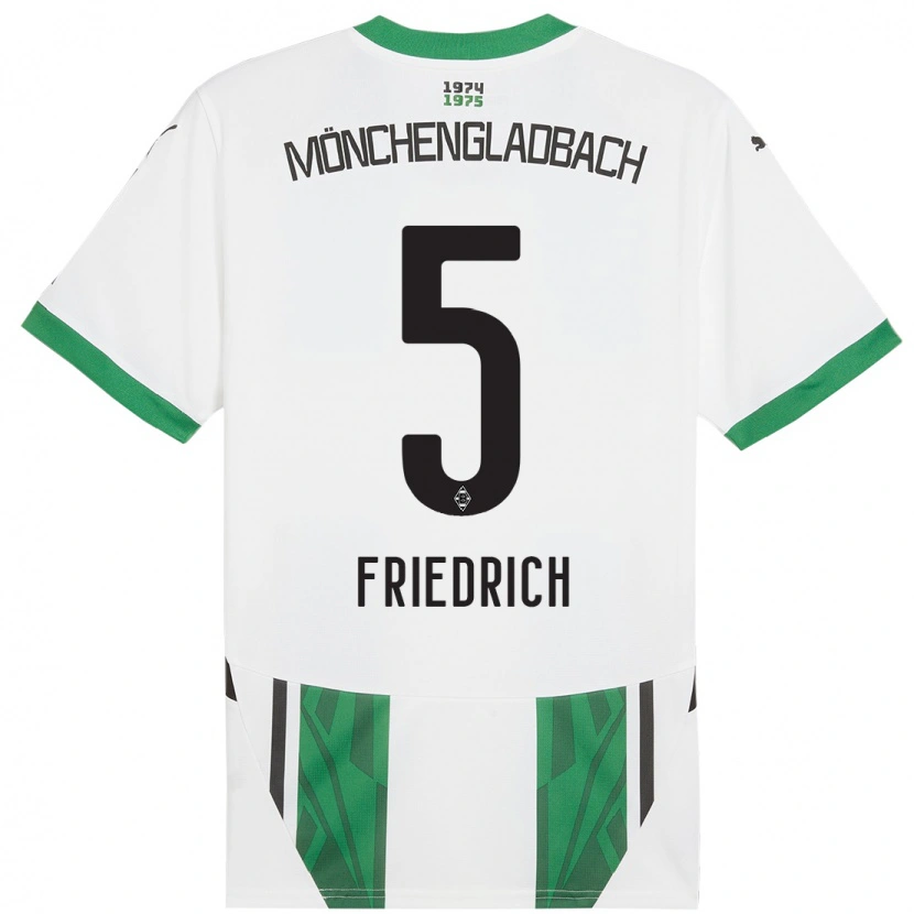 Danxen Børn Marvin Friedrich #5 Hvid Grøn Hjemmebane Spillertrøjer 2024/25 Trøje T-Shirt