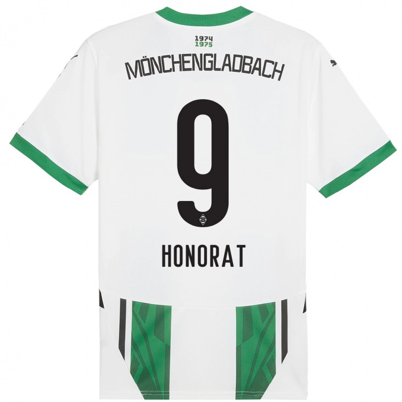 Danxen Børn Franck Honorat #9 Hvid Grøn Hjemmebane Spillertrøjer 2024/25 Trøje T-Shirt