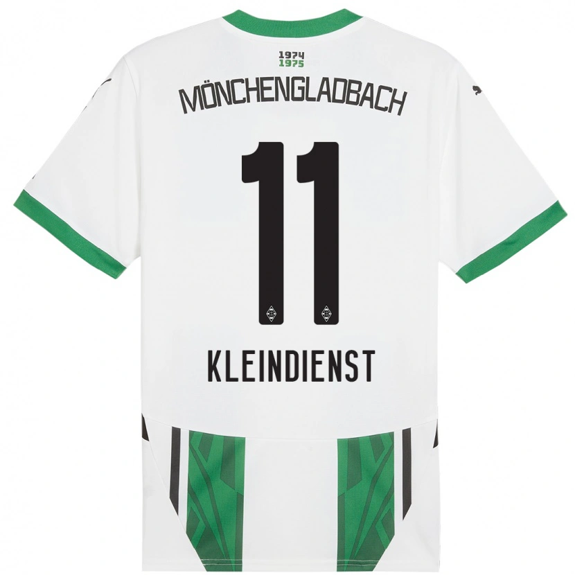 Danxen Børn Tim Kleindienst #11 Hvid Grøn Hjemmebane Spillertrøjer 2024/25 Trøje T-Shirt