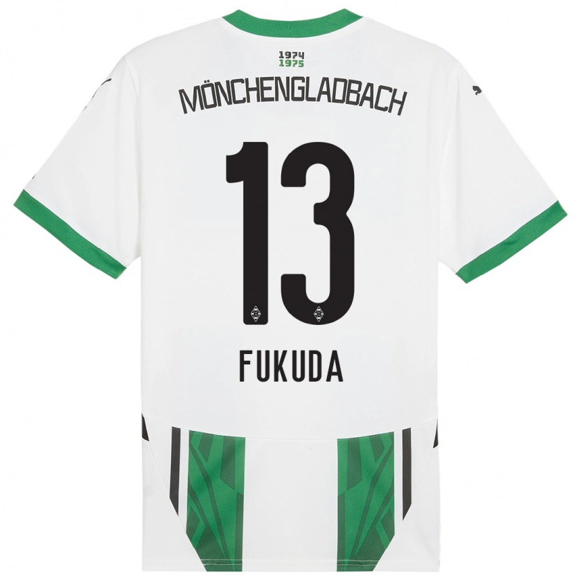 Danxen Børn Shio Fukuda #13 Hvid Grøn Hjemmebane Spillertrøjer 2024/25 Trøje T-Shirt