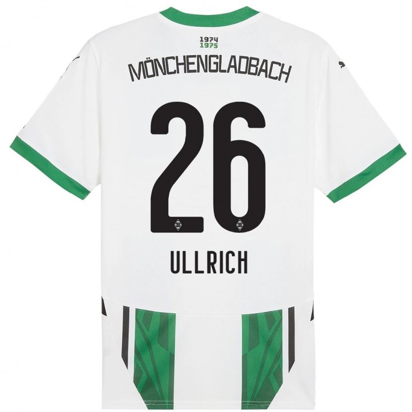 Danxen Børn Lukas Ullrich #26 Hvid Grøn Hjemmebane Spillertrøjer 2024/25 Trøje T-Shirt
