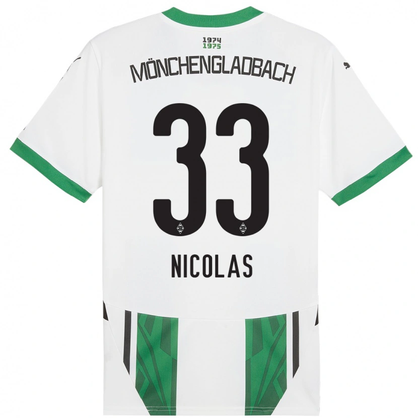 Danxen Børn Moritz Nicolas #33 Hvid Grøn Hjemmebane Spillertrøjer 2024/25 Trøje T-Shirt