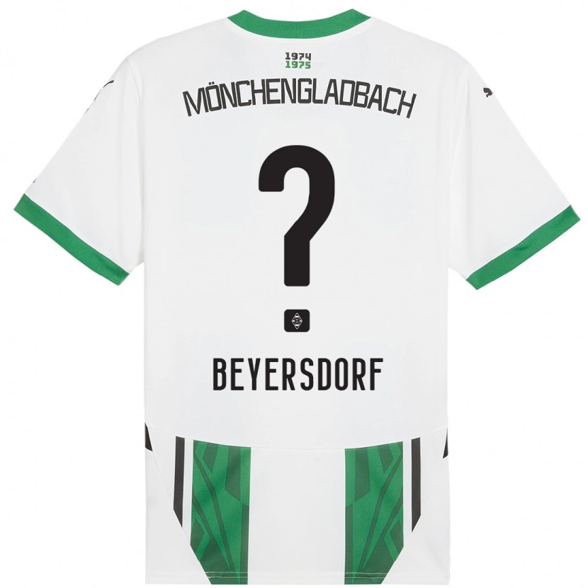 Danxen Børn Chris Beyersdorf #0 Hvid Grøn Hjemmebane Spillertrøjer 2024/25 Trøje T-Shirt