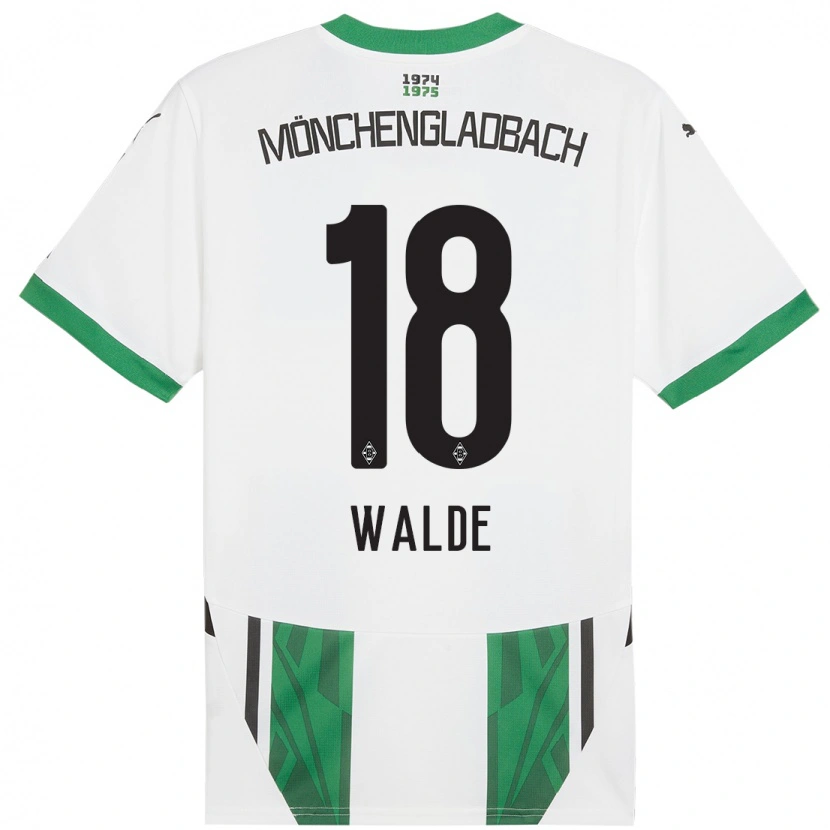 Danxen Børn Simon Walde #18 Hvid Grøn Hjemmebane Spillertrøjer 2024/25 Trøje T-Shirt