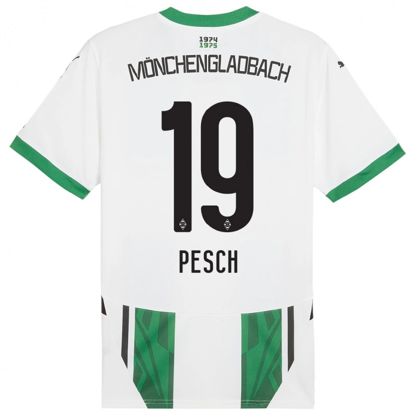 Danxen Børn Noah Pesch #19 Hvid Grøn Hjemmebane Spillertrøjer 2024/25 Trøje T-Shirt