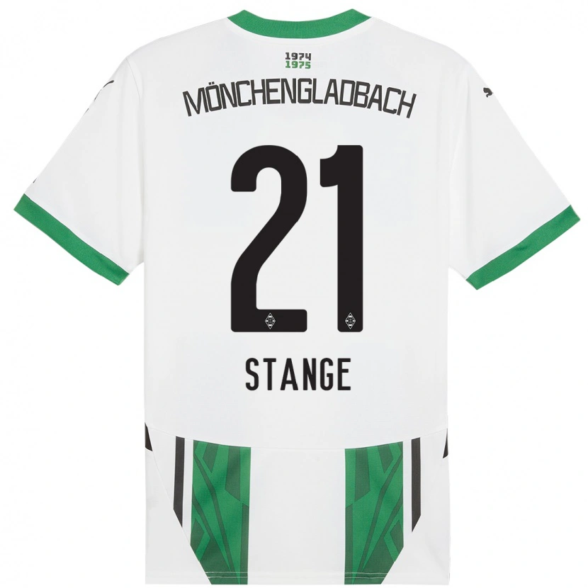 Danxen Børn Veit Stange #21 Hvid Grøn Hjemmebane Spillertrøjer 2024/25 Trøje T-Shirt